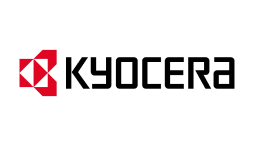 Kyocera logo with red and black text on a white background
